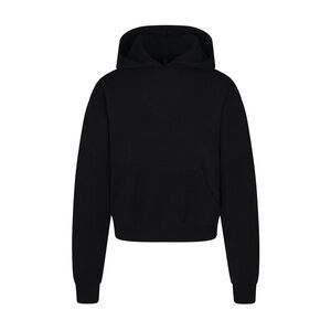 SKIMS COTTON FLEECE HOODIE, Black, Large, $80